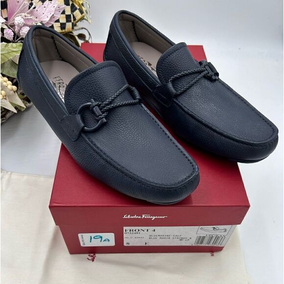Men’s Salvatore Ferragamo, leather driver loafers size 8E made in Italy - Picture 1 of 10